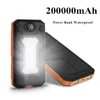 Batterie Power Bank Waterproof 200000Mah con due batterie del caricatore solare USB Modello