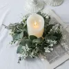 Porta di candele ghirlanda candele Candlestick Pianta verde artificiale Porta di candele ghirlanda per decorazione del tavolo da matrimonio di Natale