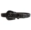 Western Cowboy Bling Crystal Swinestones Belt Courteille à cuir cloute