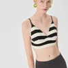 Kadın Mayo Avrupa Amerikan Moda Seksi Stripes Panel Spor Sütyen Kadın Yüksek Elastikiyet Gündelik Güzel Arka Yelek Yoga