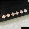Étalon 15 mm de luxe de luxe boucles d'oreilles de boucles d'oreilles bijoux de créateurs pour femmes mère de perle 18k fleur d'or