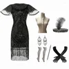 Casual jurken Wepbel vintage mesh schede jurk vrouwen korte mouw borduurwerk kralen gatsby sexy bodycon pailletten banket kwastje