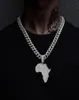 Chains Crystal Africa Map Pendant Necklace For Women Men039s Hip Hop Accessories Jewelry Choker Cuban Link Chain Men8690685