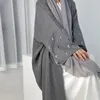 Vêtements ethniques 2024 Ramadan Khimar Abaya Saudi Arabie Turquie Islam Broderie Moon Cardigan Musliman Robe de prière Robes pour femmes