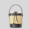 Fashionable Hollow Bucket Bag Imation Willow Womens Handbag Luxury Pu Leather Axel crossover Bag Summer Beach Bag 240425