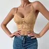 Tanks de femmes Femmes Sexy Lace Bubble Sleeve French High End Design Sense Short Style Top Band Tops