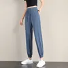 Pantaloni da donna comoda moda da donna pantalini blu pieghetti grigio palestra grigia poliestere rosa sciolto