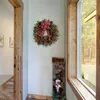 Рождественские украшения венок для входной двери декоративное искусственное фермерское украшение гирлянды с клетчатыми стенами в помещении на улице