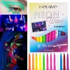 Eyeliner 12pcs / boîte UV UV Eyeliner étanche Eyeliner Gel Set Face Peinture stylo néon maquillage Halloween Pigment Eye Liner Fluorescence dans Dark