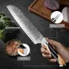 Pro Damascus Santoku Knife 7 -calowy nóż kuchenny VG10 Super Damascus stalowy nóż do rąbania owoców warzyw mięsnych