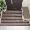 Carpets Modern Minimalist Polyester Entry Door Balcony Kitchen Carpet Solid Color Double Stripe Home Sun Protection Floor Mat Can Be Cut