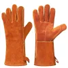 Gants gants de barbecue extérieurs bœuf résistance à deux couches à haute température fourrelle de four à micro-ondes