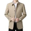 Jackets Men Jacket Men Jacket Spring Business Sleeve Casual Casual com colarinho de gola virada