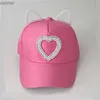 Caps chapeaux Childrens en forme de coeur en forme de coeur Cap Girls Perle Boucle Back Protection Sole