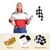 Banner Flags Black White 8 2 x 5 pouces Small Race Flags Race Race Race Flags sur des bâtons Hand Held Racing Pennant Banner Flags 25pcs