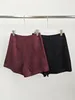 Dames shorts linnen blend slanke fit wijn rood of zwarte dames hoog taille rechte korte broek