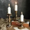 Holders Vintage Candlestick Candle Anticzna brązowa żywica Świeca Ozdoba stołowa na Halloween Wedding Home Room Dekoracja kominka
