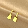 Boucles d'oreilles étalon en acier inoxydable kinial pour femmes bijoux bijoux de guitare metal.