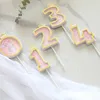 3pcs Candles paillettes Candela digitale Numero di compleanno Candela della torta 0 1 2 3 4 5 6 7 8 9 Topper Topper Girl Boys Baby Party Forniture Decorazione