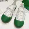 Scarpe casual Coppia Coppia Scarpa di tela per le donne Green Toe All-Match Lace Up Simple Design Mares Brand Small White Sapatos
