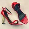 Designer Sandalen Opyum High Heel Women Open Toe Stiletto Heel Classic Metal Letters Sandaal Fashion Stylist Shoes Dust Bag met doos