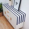 Pads Navy Blue White Stripes Stable Runner Home свадебный флаг коврик центральные центральные украшения вечеринка столовая длинная ткань