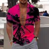 Ten de la mode masculine pour hommes Polos Hawaiian Chemise à manches courtes Hawaiian Shirts décontractés à manches courtes 3D