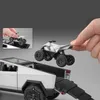 ダイキャストモデルカー1/24テスラサイバートックダイキャストメタルおもちゃカー1 24ミニトラックモデルプルバックサウンドアンドライトシリーズギフトスル2405