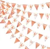 Banner Flags Rose Gold 16th Happy Birthday Banner Bunting Triangle Flag Pennant Garland for 16th Birthday Hanging Decorations Sweet 16 Decor