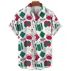 Camisas casuales para hombres Moda simple Elemento navideño Camisas estampadas 3D para hombres Ropa Funny Hawaii Xmas Regalos Snowman ELK ELK LOPEL BLUSE Y2K TOPS Y240506