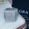 Diseñador Jewelryhot Venta Diseño Forma cuadrada Totalmente Moissnaite Hombres Ring de 18K Goldia Blanca 925 VVS VVS MOISSANITE ICED OUT HIP HOP RING