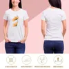 Polos da donna T-shirt Flowers Orange Tops Summer Tops Korean Fashion Short Short Tee Womans Abbigliamento