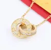 Collier d'amour de la créatrice classique de haute édition Femme Femme Golden en acier inoxydable Cercle de mode Pendante Double boucle charmes bijoux de mariage