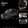 Diecast Model Cars 1 24 Tesla Model Y Model 3 с зарядной станцией сплав Car Die Cast Metal Toy Model Sound and Lighting Childrens Series Gist2405