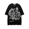 Camisetas masculinas y2k hip hop figura impressa camiseta maré jogo imprimido tops grandes de grandes dimensões
