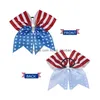 Accessoires de cheveux 8inch filles drapeau américain Bands de ruban paillettes Bowknot 4e de Jy Independence Day Ponytail Solder Ties Drop délivre DH6A3