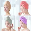 Ręczniki Kobiety włosy susza czapka szybka włosy ręcznik czapka czapka do kąpieli czapka mikrofibry solidna czapka na ręcznik super absorpcyjny turban włosy sucha czapka