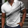 Polo's voor heren mode heren polo shirt gradient line zomer korte slve tops zakelijke casual kleding rapel button gestreepte poloshirt voor man t240505