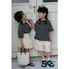 Kleidung Sets Bruder und Schwester passende Zwillinge Kleidung koreanische Baby -Jungen T -Shirts Shorts zweiteilige Outfits Kindermädchen T -Shirt Röcke Anzug Anzug