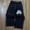 Pantalon masculin JNCO Série broder jeans graphiques pour hommes y2k hip-hop harajuku décontracté denim de haute qualité 2024.