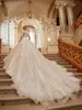Vintage Brautkleider 3D-Floral Applikes Pailletten Eine Linie Brautkleider Sweep Zug Custom Made Braut Kleid Vestidos de Novia