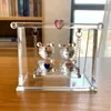 Objets décoratifs Figurines Crystal Couple Bear ours Figurine Verre Animal ours Ours Ornement décor DÉCOR DE TABLE DE Table Valentin Cadeaux pour les amoureux T240505