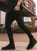 Heren jeans nieuw ontworpen retro heren modieuze slanke fit jeans broek zwarte zijkant gestreepte denim hiphop straat kleding jeans maat 32 34L2405