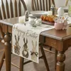 Easter Bunny Table Runner Linen Gnome Eggs Rabbit Matduk Placemat Decoration for Home Kitchen 2024 Spring 240430