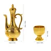 Wine Glasses Turkish Coffee Pot Set Vintage Jug Exquisite Golden Decanter Altar Cups Holy Water