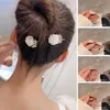 Diğer 1/2pcs Kadınlar İçin Kristal Saç Klipsi Kız Geometrik Kelebek Yay Rhinestone Saç Teslim İnci Barrettes Haval Süs Aksesuarları