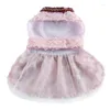 Vêtements de chien Bowknot Robe Summer Pet Tutu Princess pour petits chiens moyens de chiens de chat Tenues de mariage Appareils en dentelle