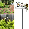 Decorações de jardim adorável hidromassagem de abelhas 3d escultura cinética movida a vento ao ar livre para pátio e pátio