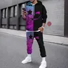 Men's Tracksuits Men Tracksuit Set 3D Capuzes impressos Suits Jogger Sweashirts Casual Sortpants 2 Peças Autumn Winter Hip Hop Man Roupas T240505