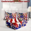 Couverture de couette American Flag Baseball pour garçons filles, couettes de baseball 3pcs dans des ensembles de literie avec 1 couette et 2 taies d'oreiller toute la saison